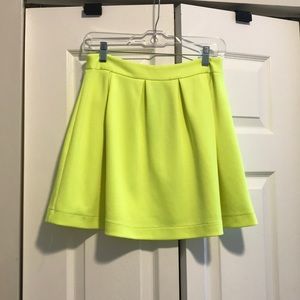 Tobi Neon Yellow Skater Skirt